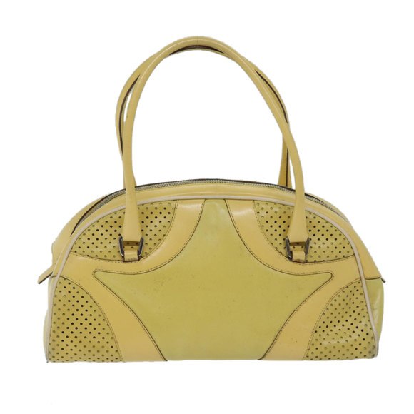 PRADA Hand Bag Leather Yellow Auth bs13198 - Picture 3 of 16